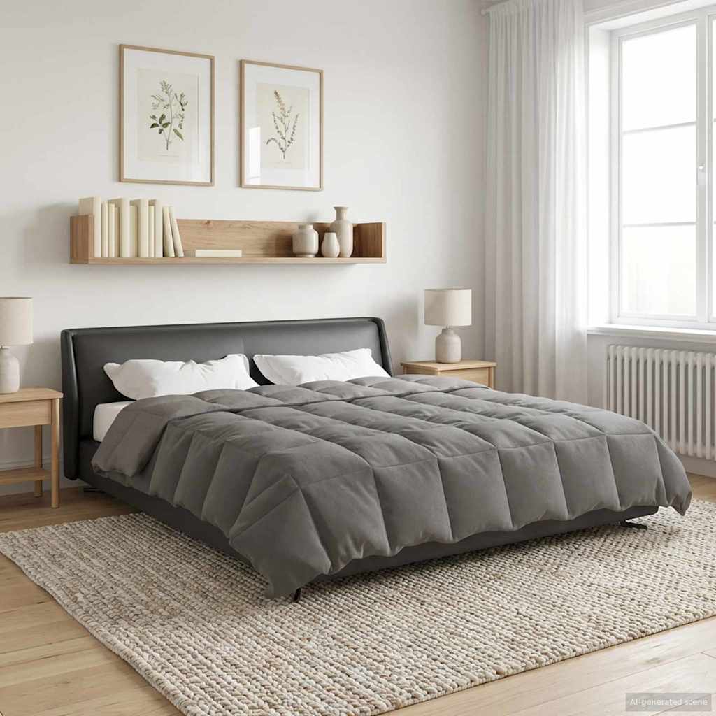 Piumone Invernale 200 x 200 cm Inverno Grigio chiaro Traspirante