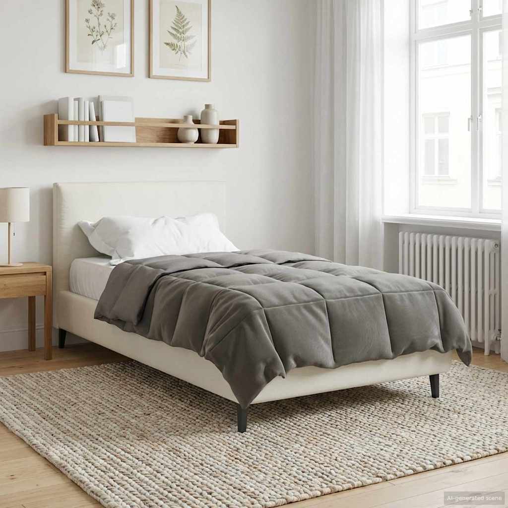 Piumone Invernale 135 x 200 cm Inverno Grigio chiaro Traspirante