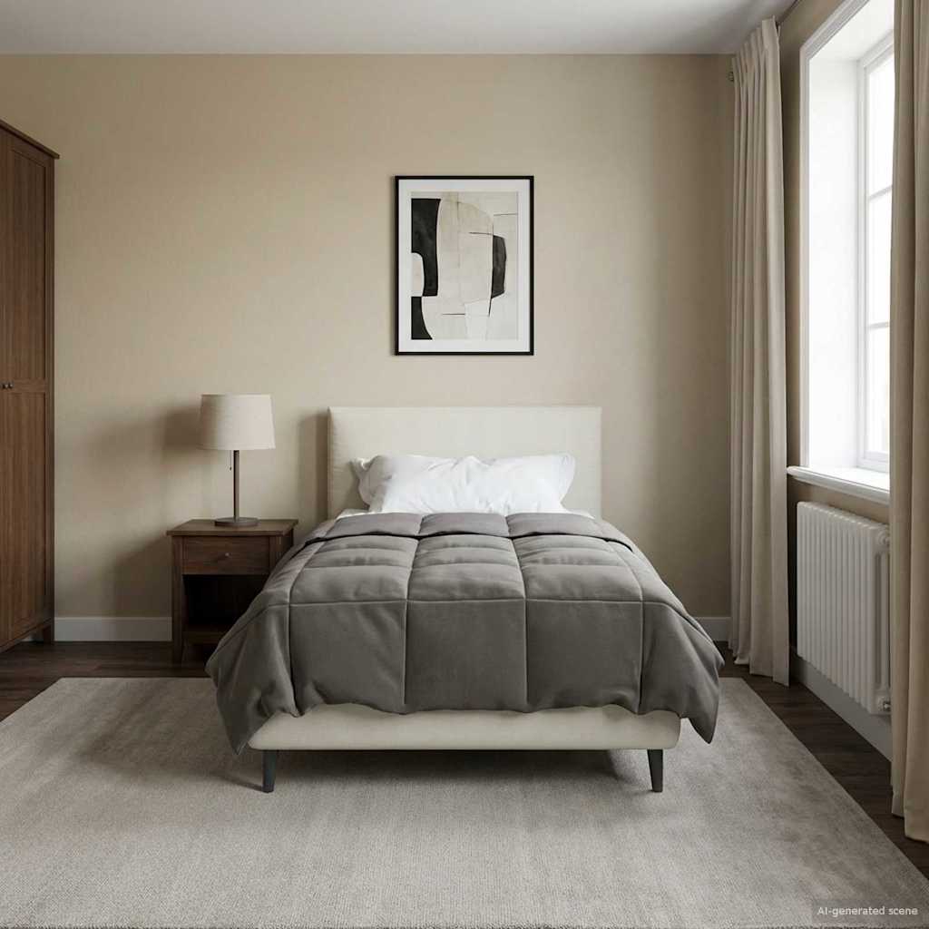 Piumone Invernale 140 x 220 cm Inverno Grigio chiaro Traspirante