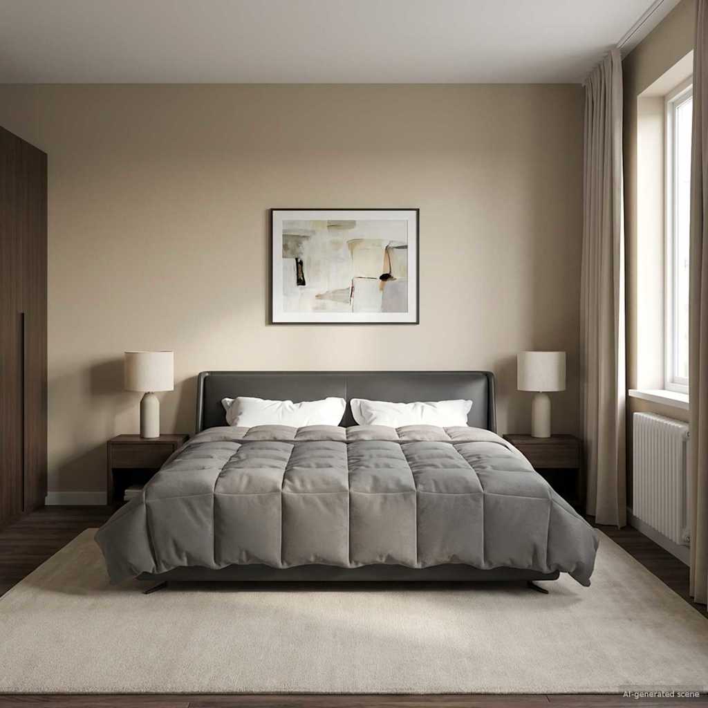 Piumone Invernale 200 x 220 cm Inverno Grigio chiaro Traspirante