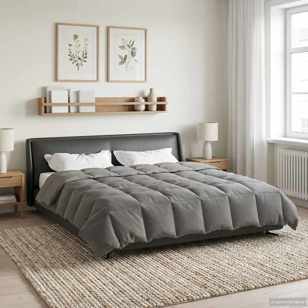 Piumone Invernale 200 x 220 cm Inverno Grigio chiaro Traspirante