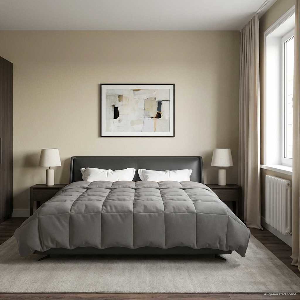 Piumone Invernale 220 x 260 cm Inverno Grigio chiaro Traspirante