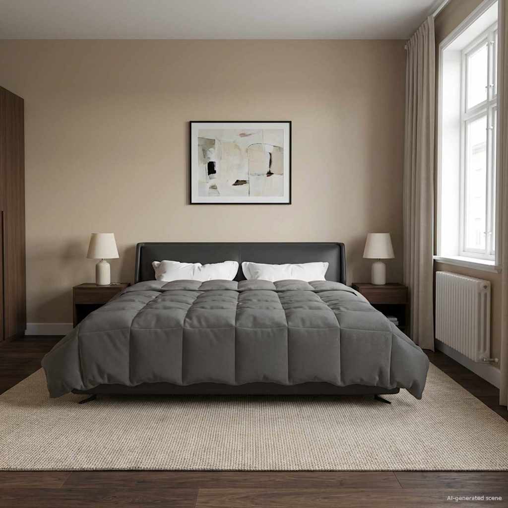 Piumone Invernale 240 x 260 cm Inverno Grigio chiaro Traspirante