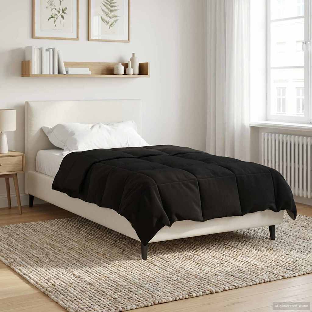 Piumone Invernale 135 x 200 cm Inverno Nero Traspirante
