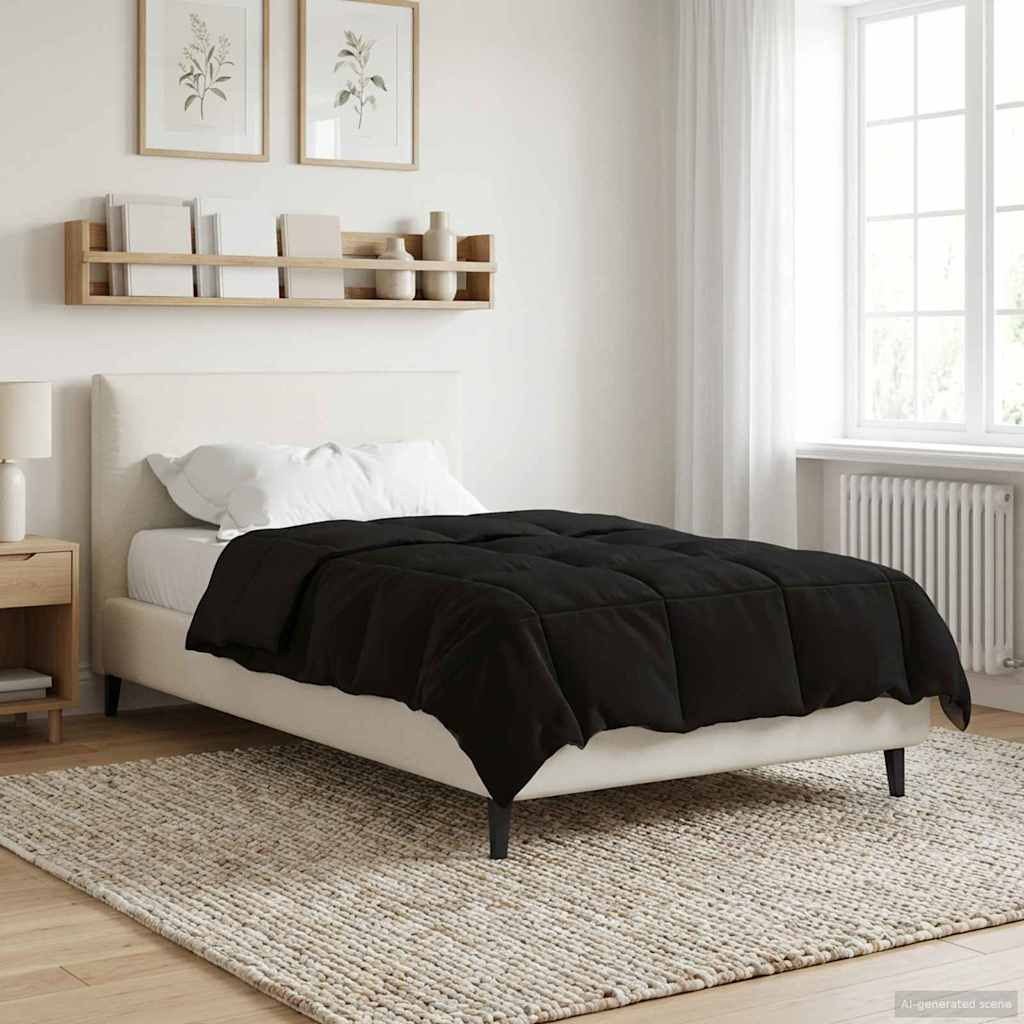 Piumone Invernale 140 x 220 cm Inverno Nero Traspirante