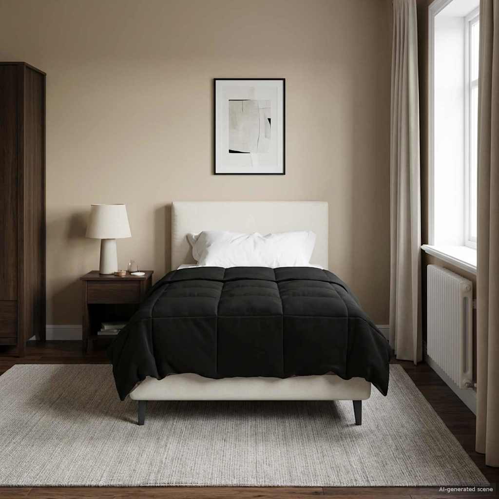 Piumone Invernale 140 x 220 cm Inverno Nero Traspirante
