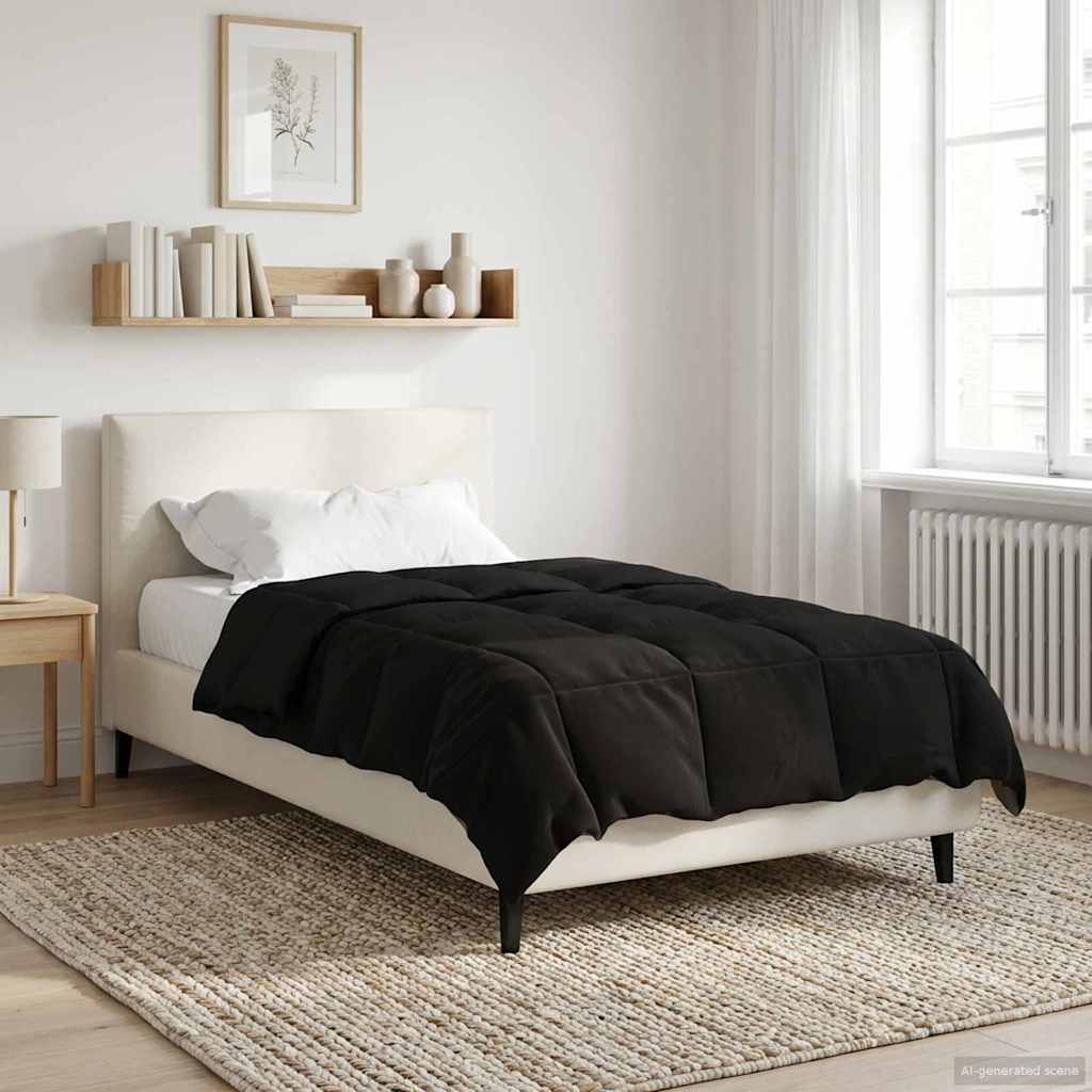 Piumone Invernale 155 x 200 cm Inverno Nero Traspirante