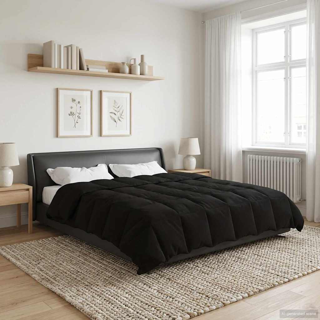 Piumone Invernale 200 x 200 cm Inverno Nero Traspirante
