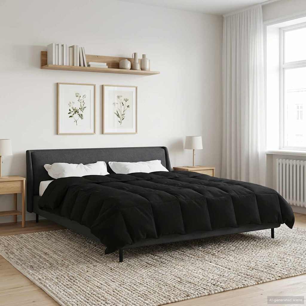 Piumone Invernale 200 x 240 cm Inverno Nero Traspirante