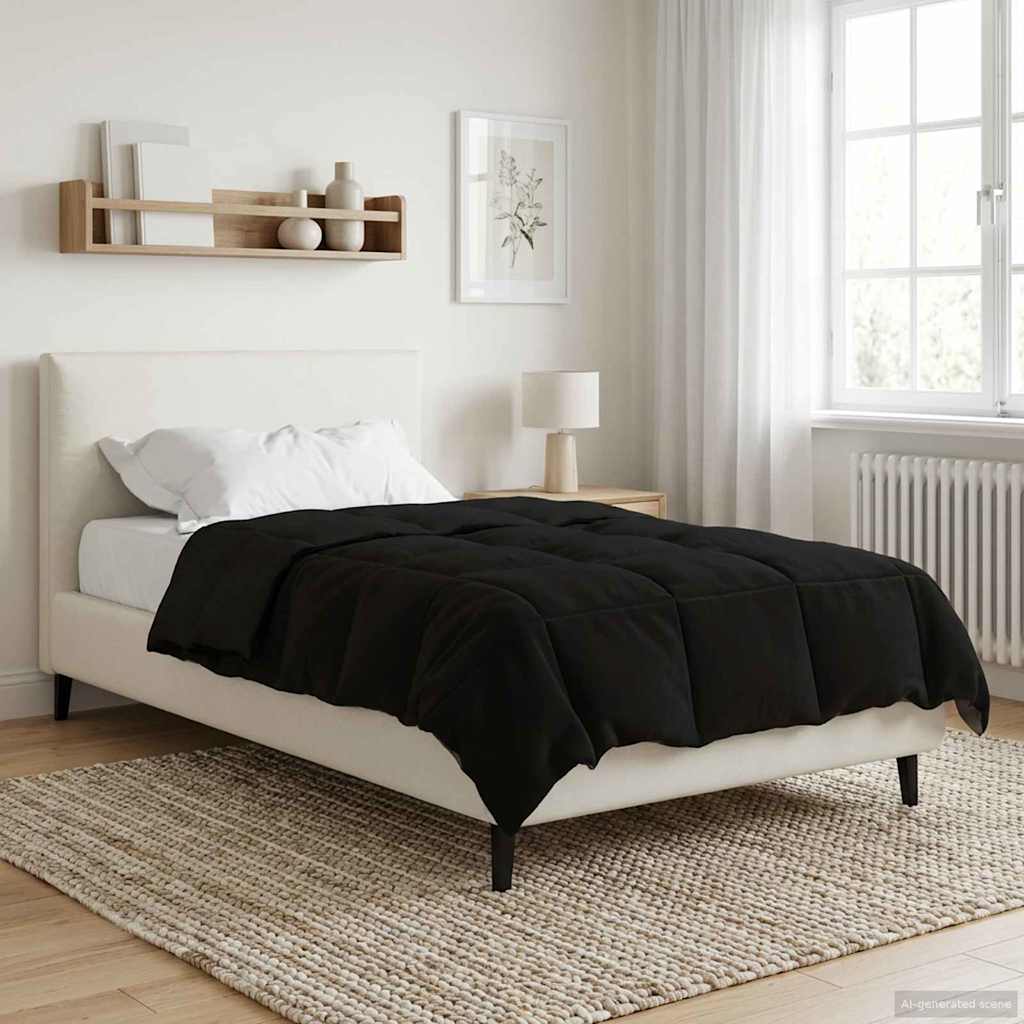 Piumone Invernale 140 x 220 cm Inverno Nero Traspirante