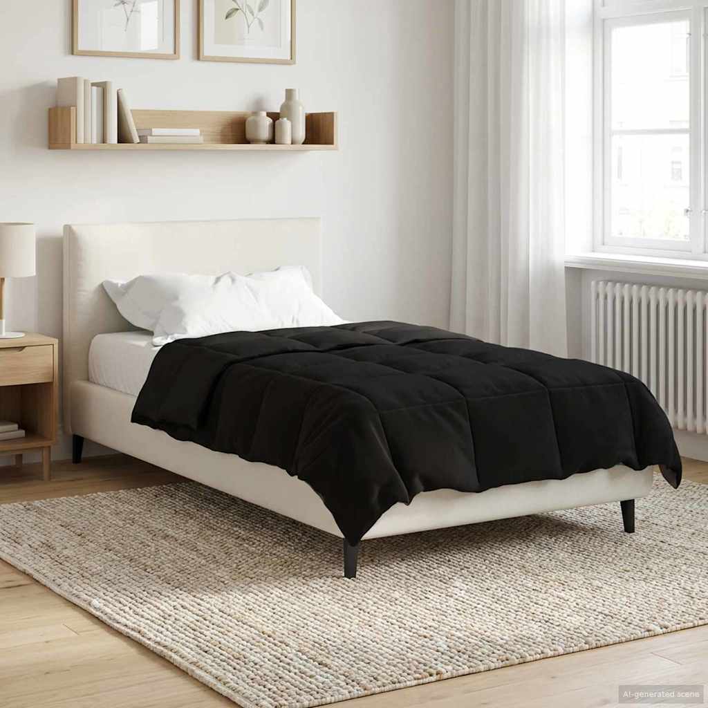Piumone Invernale 155 x 220 cm Inverno Nero Traspirante