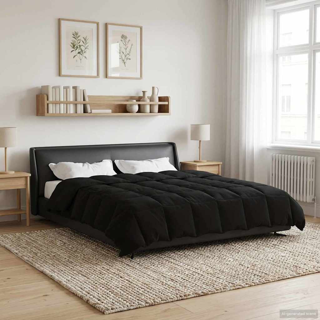 Piumone Invernale 220 x 260 cm Inverno Nero Traspirante