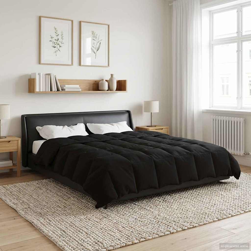 Piumone Invernale 240 x 260 cm Inverno Nero Traspirante