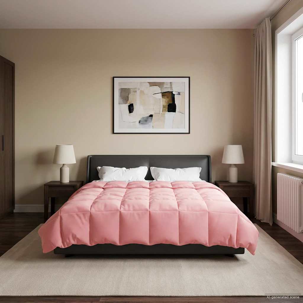 Piumone Invernale 220 x 240 cm Inverno Rosa Traspirante