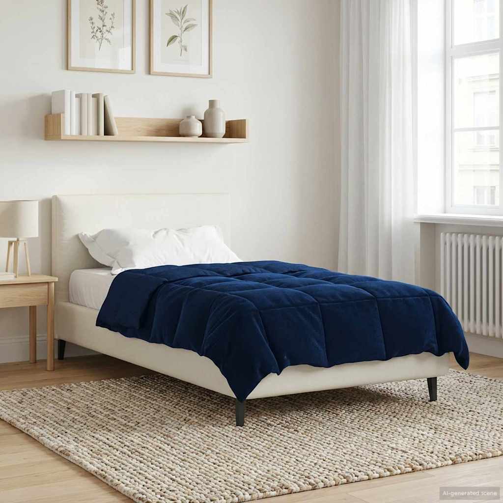 Piumone Invernale 135 x 200 cm Inverno Blu Scuro Traspirante