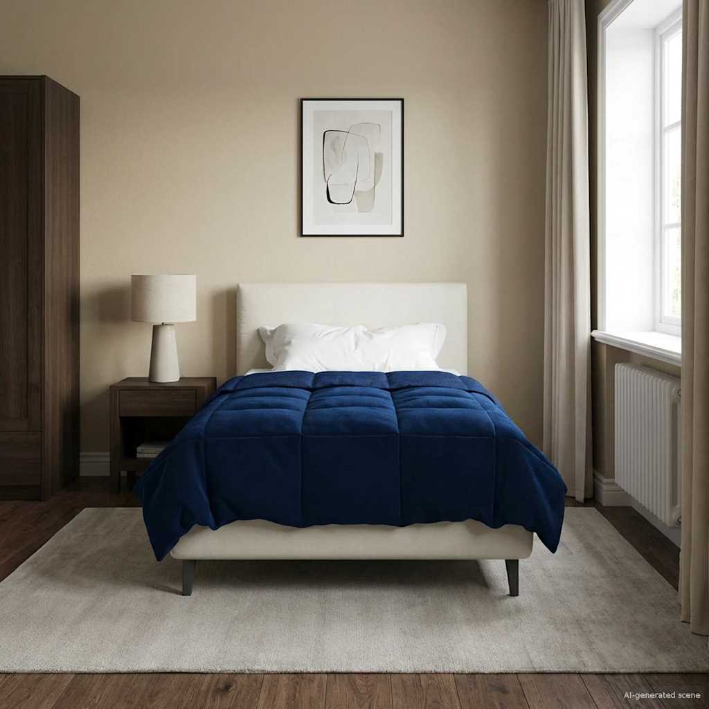 Piumone Invernale 140 x 200 cm Inverno Blu Scuro Traspirante