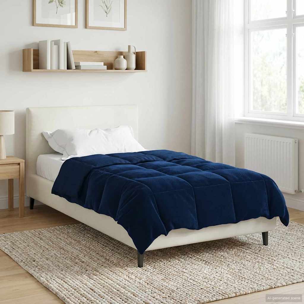 Piumone Invernale 155 x 200 cm Inverno Blu Scuro Traspirante