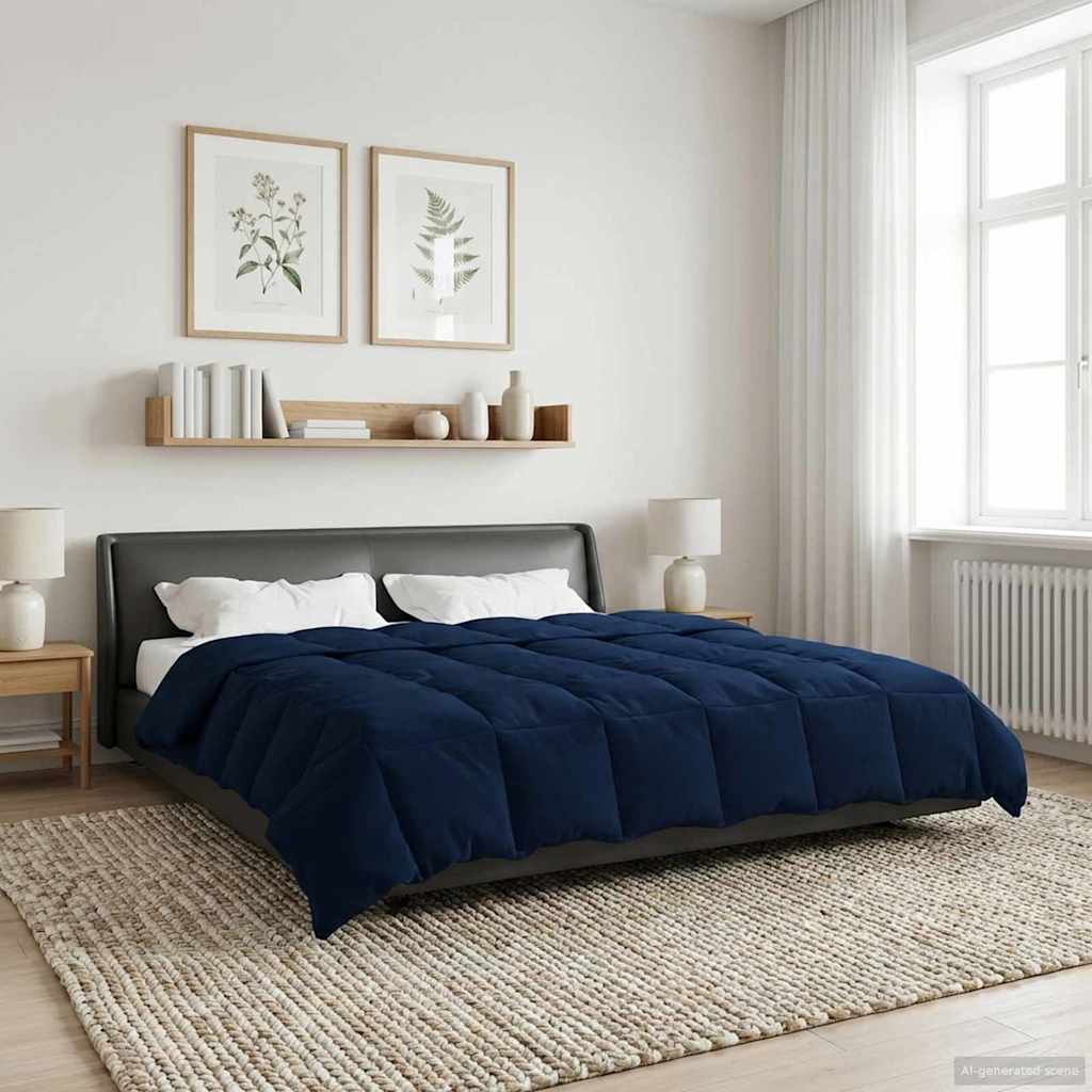 Piumone Invernale 200 x 200 cm Inverno Blu Scuro Traspirante