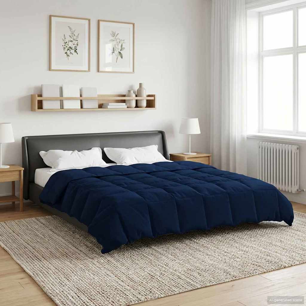 Piumone Invernale 200 x 240 cm Inverno Blu Scuro Traspirante