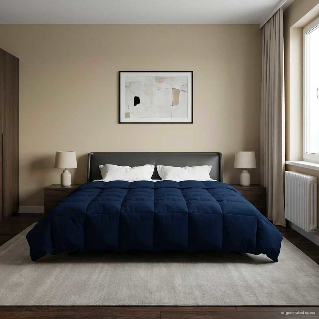 Piumone Invernale 200 x 240 cm Inverno Blu Scuro Traspirante
