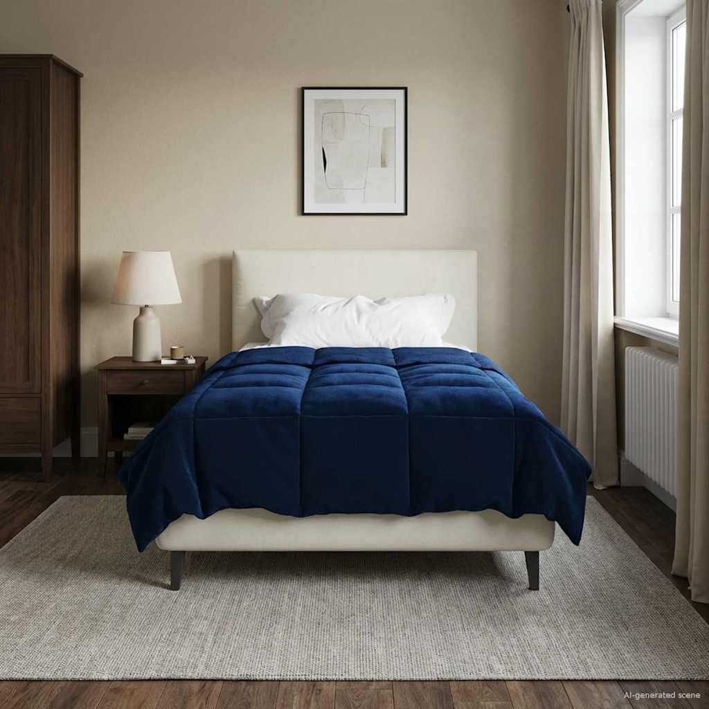 Piumone Invernale 135 x 220 cm Inverno Blu Scuro Traspirante