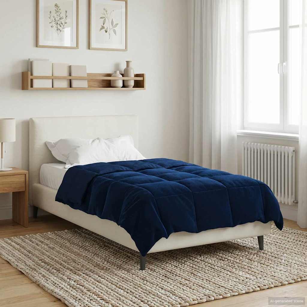 Piumone Invernale 140 x 220 cm Inverno Blu Scuro Traspirante