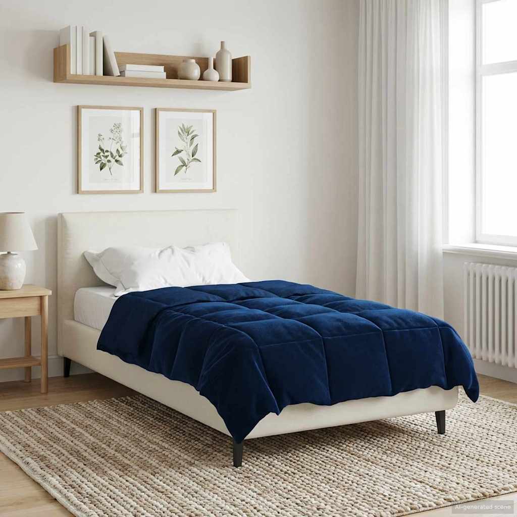 Piumone Invernale 155 x 220 cm Inverno Blu Scuro Traspirante