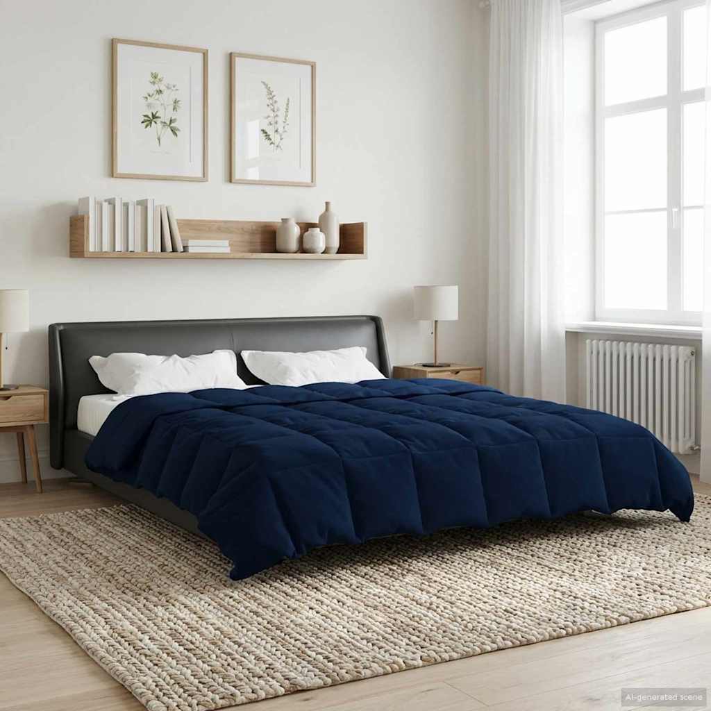 Piumone Invernale 200 x 220 cm Inverno Blu Scuro Traspirante