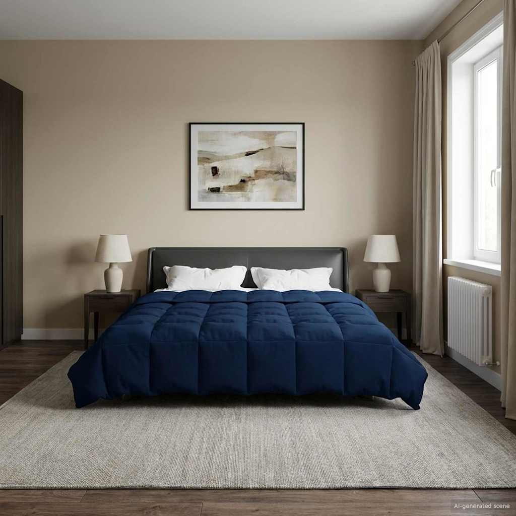 Piumone Invernale 200 x 220 cm Inverno Blu Scuro Traspirante