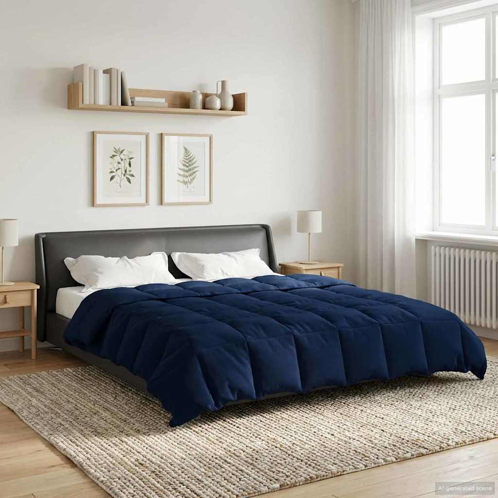 Piumone Invernale 220 x 260 cm Inverno Blu Scuro Traspirante