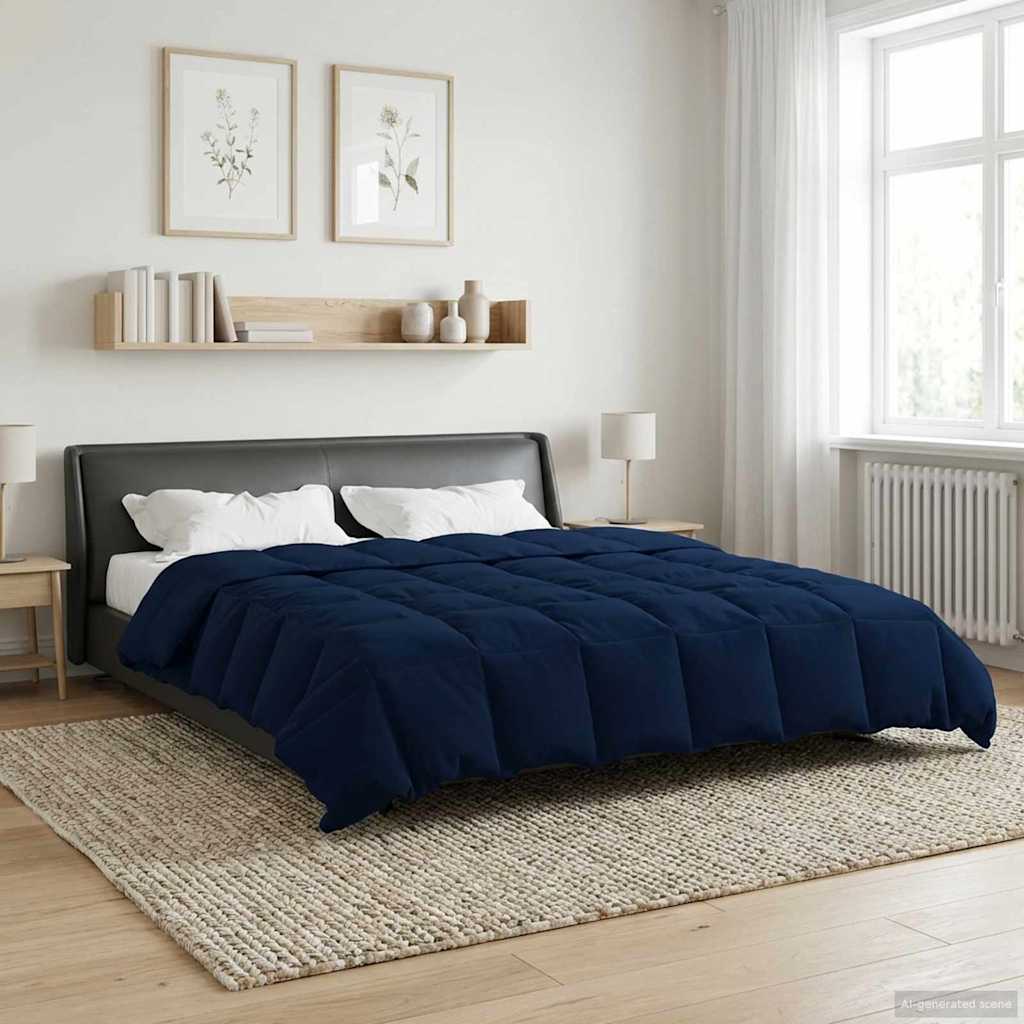 Piumone Invernale 240 x 260 cm Inverno Blu Scuro Traspirante