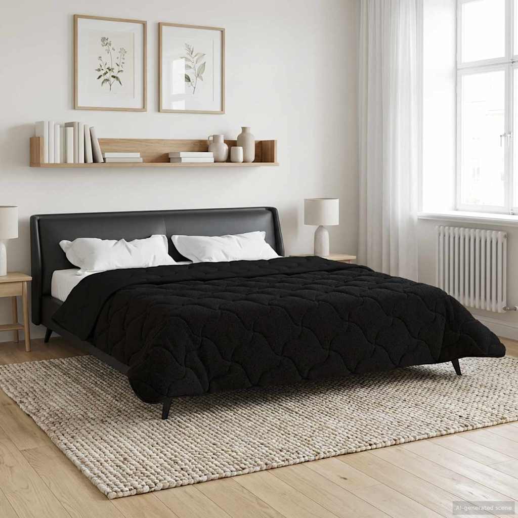 Piumino Letto Estivo 200 x 200 cm Estate Nero Traspirante