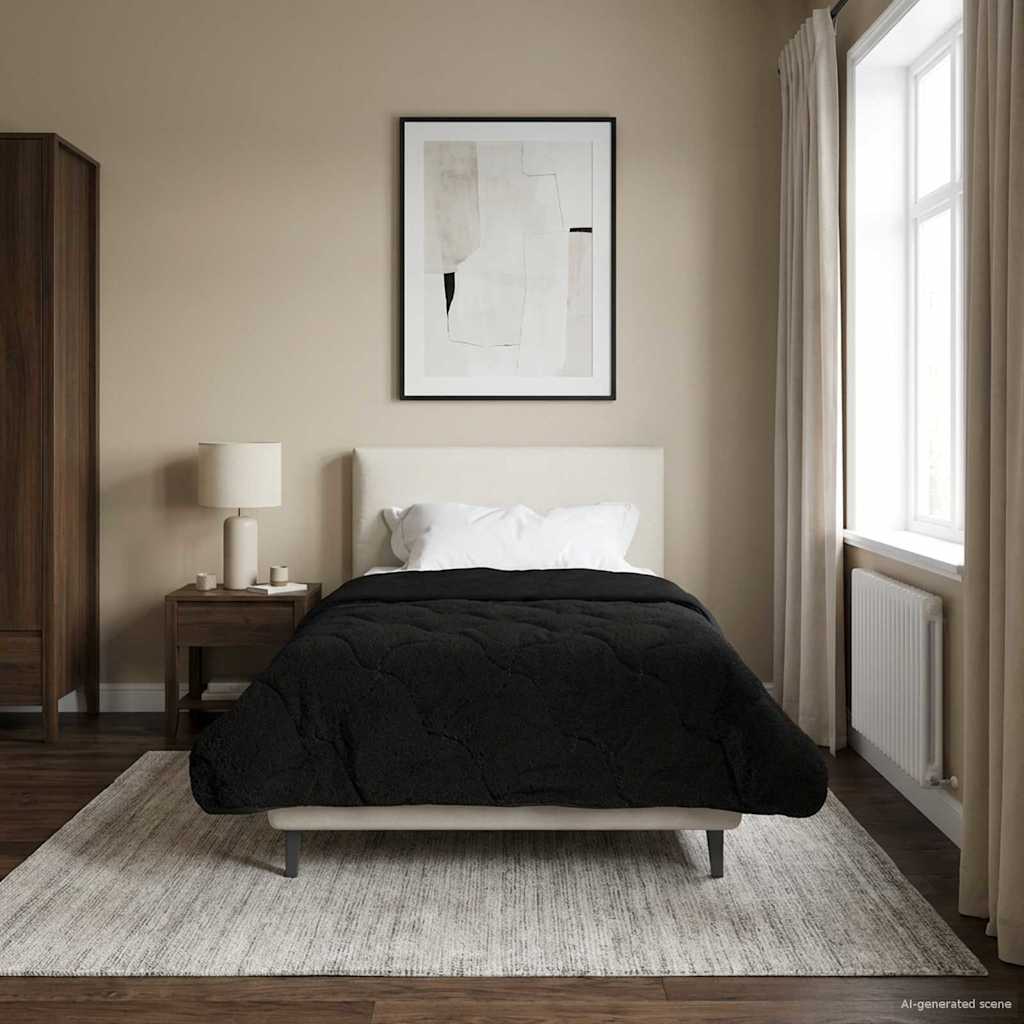 Piumino Letto Estivo 140 x 220 cm Estate Nero Traspirante