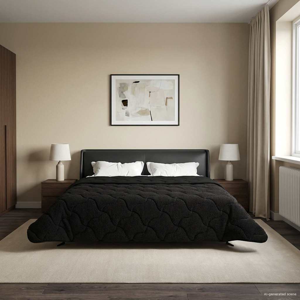 Piumino Letto Estivo 200 x 220 cm Estate Nero Traspirante