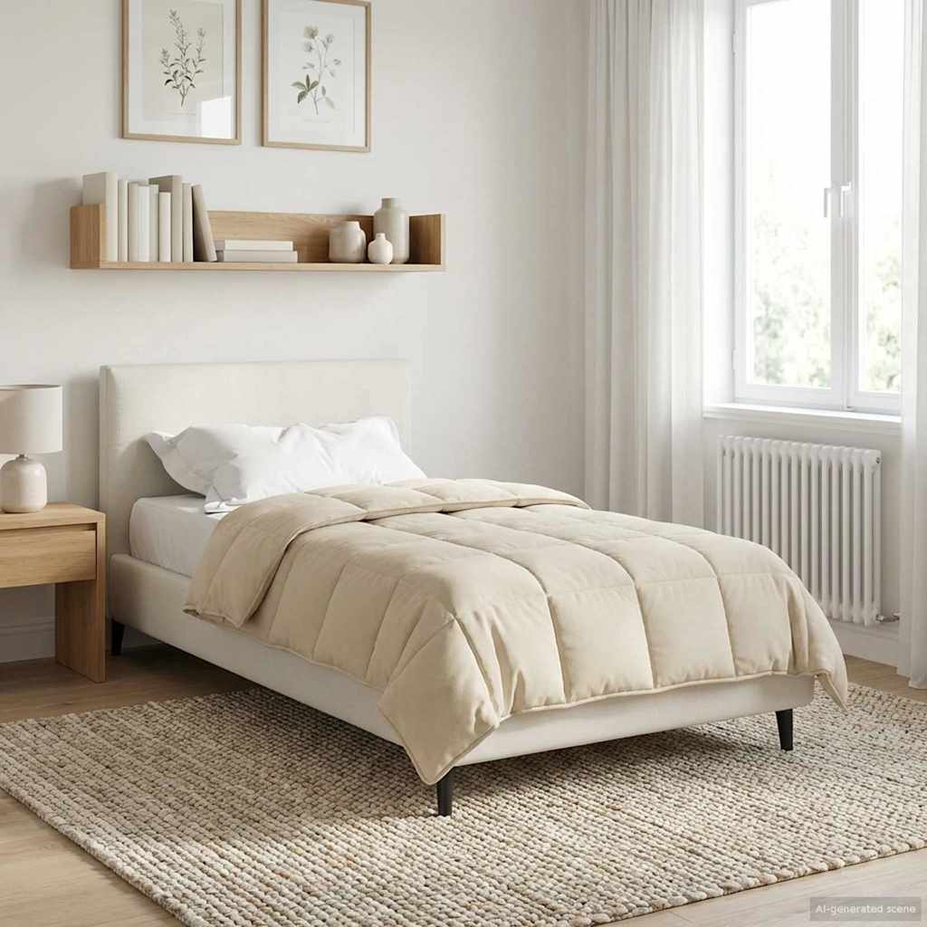 Piumino Letto Estivo 135 x 200 cm Estate Crema Traspirante