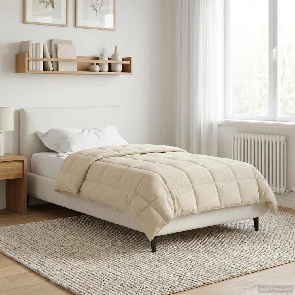 Piumino Letto Estivo 140 x 220 cm Estate Crema Traspirante