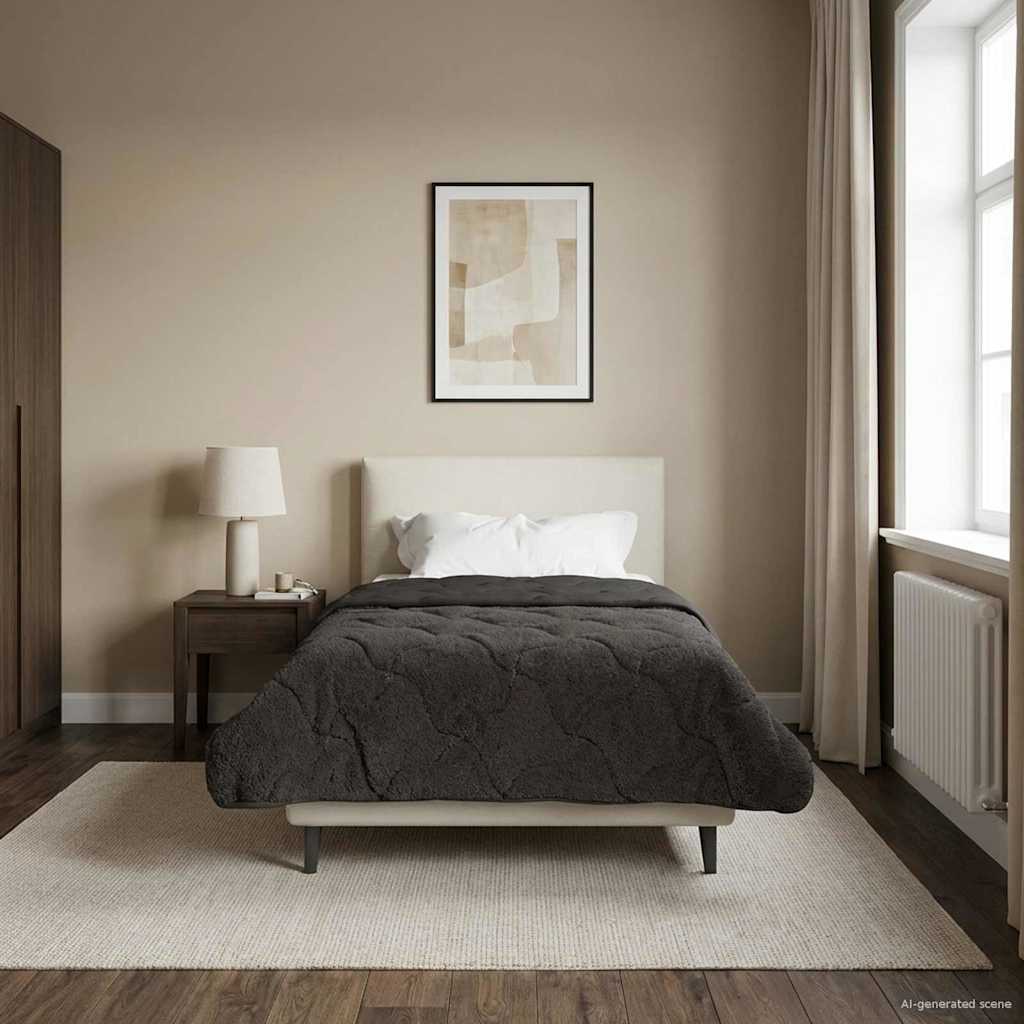 Piumone Invernale 135 x 200 cm Inverno Antracite Traspirante