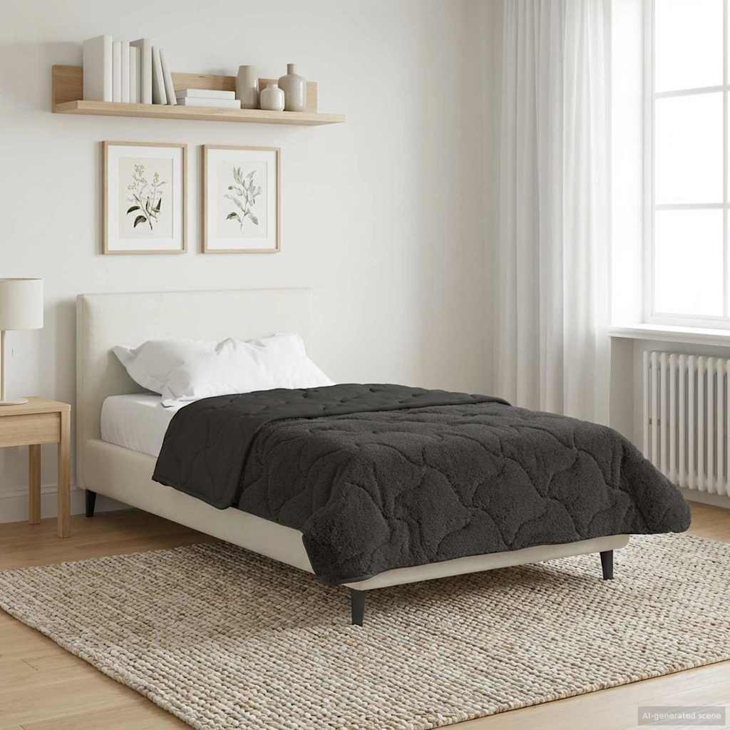 Piumone Invernale 155 x 200 cm Inverno Antracite Traspirante