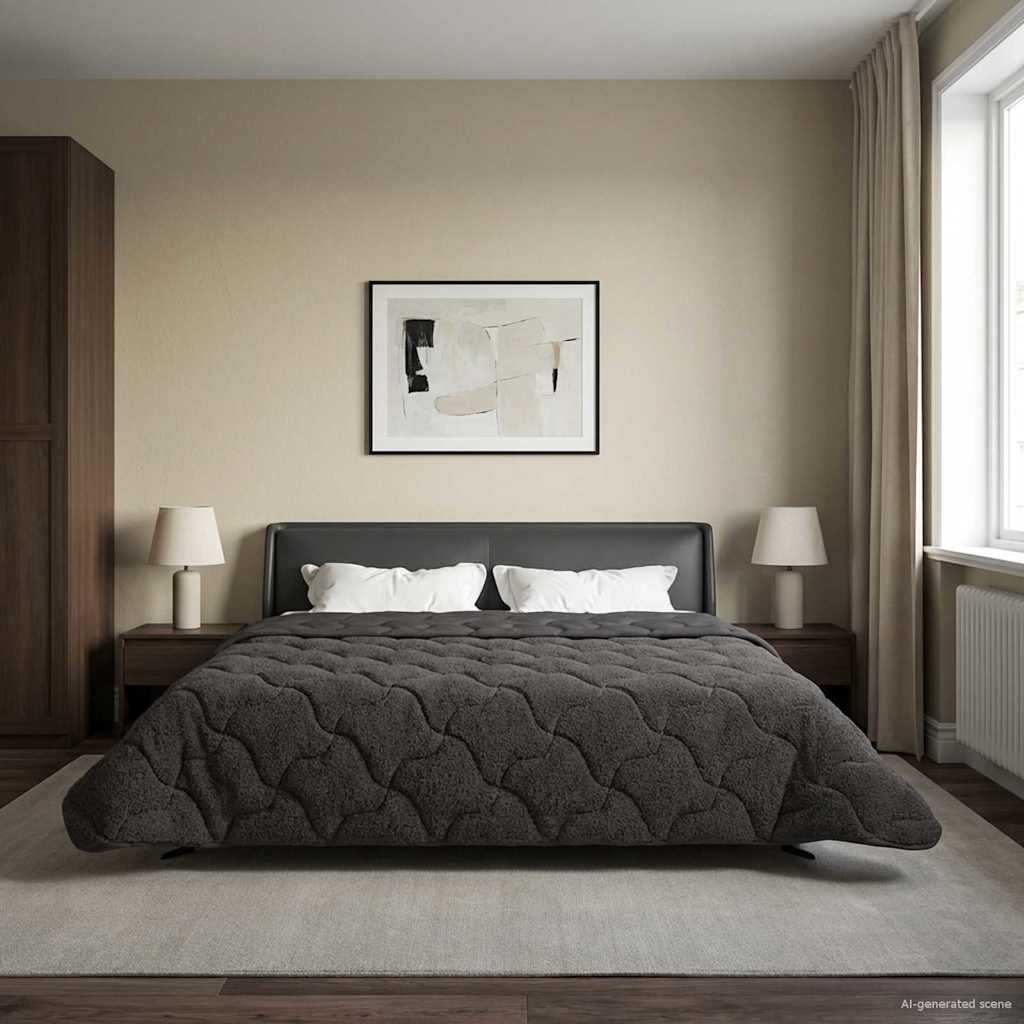 Piumone Invernale 200 x 240 cm Inverno Antracite Traspirante