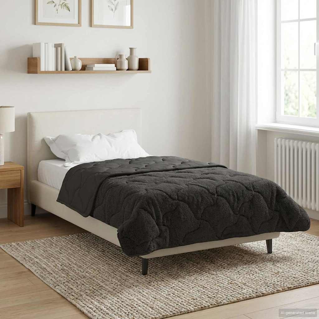 Piumone Invernale 135 x 200 cm Inverno Antracite Traspirante