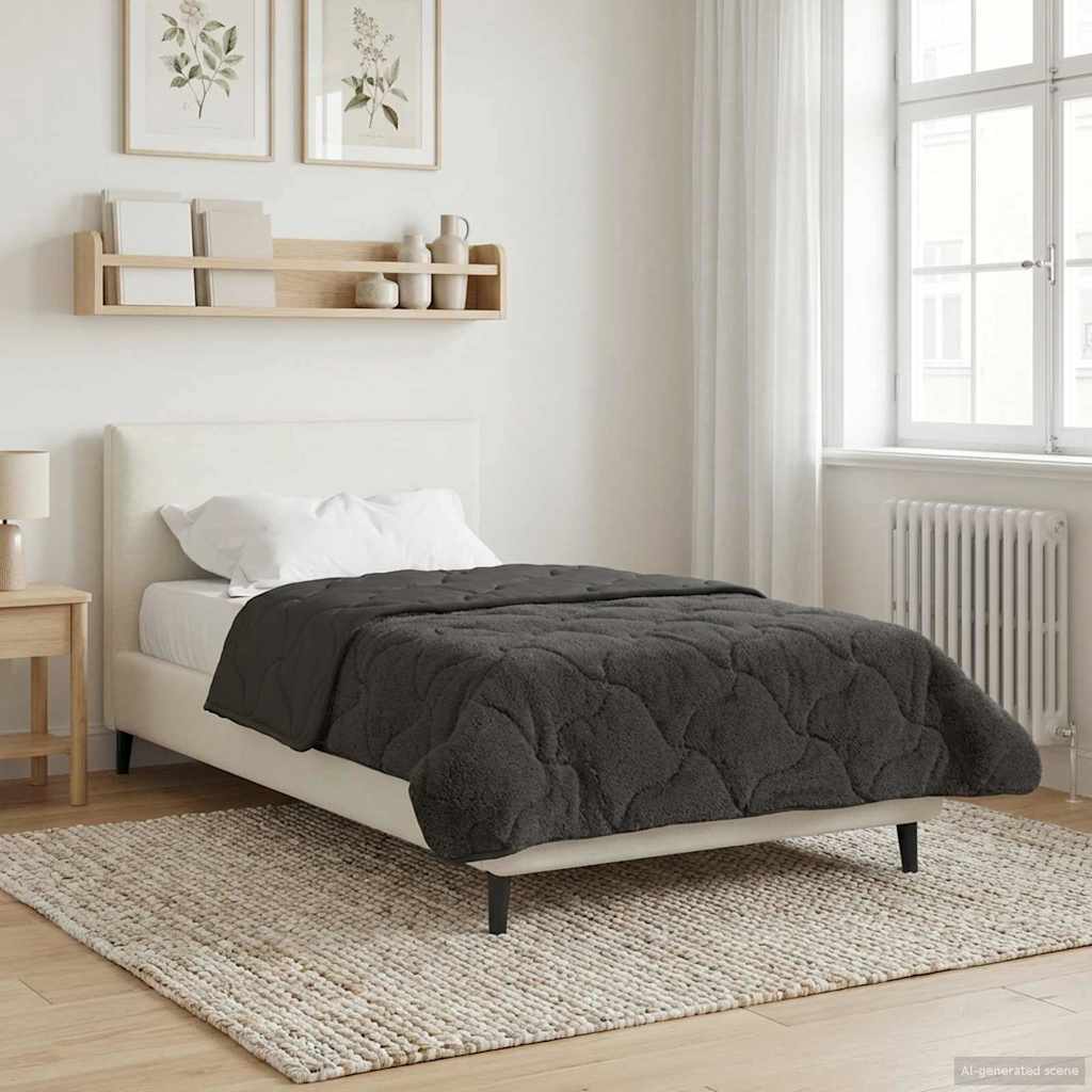 Piumone Invernale 140 x 220 cm Inverno Antracite Traspirante