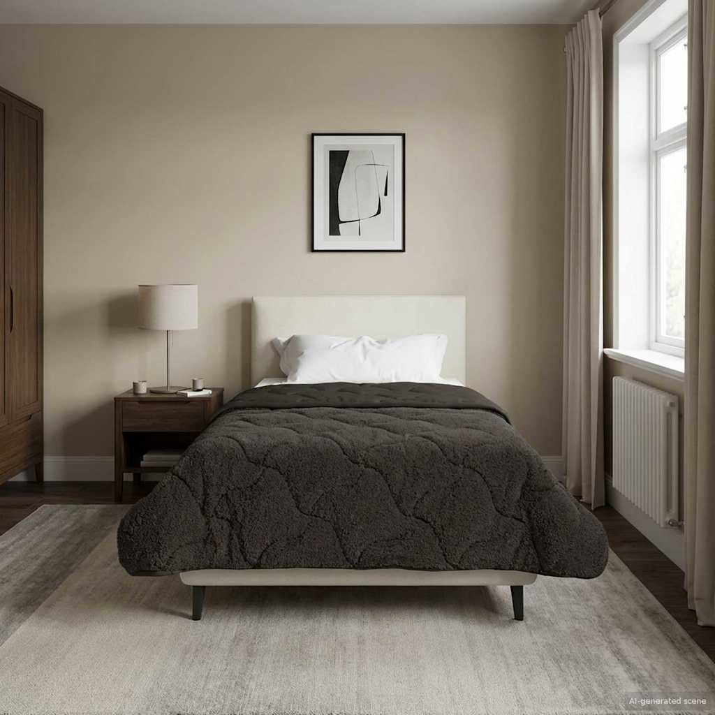 Piumone Invernale 155 x 220 cm Inverno Antracite Traspirante