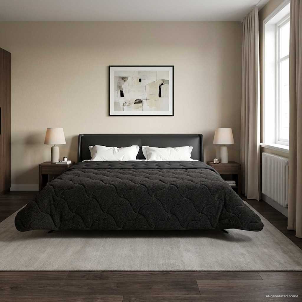 Piumone Invernale 200 x 220 cm Inverno Antracite Traspirante