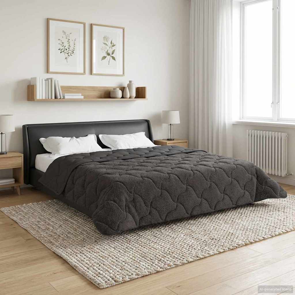 Piumone Invernale 220 x 260 cm Inverno Antracite Traspirante