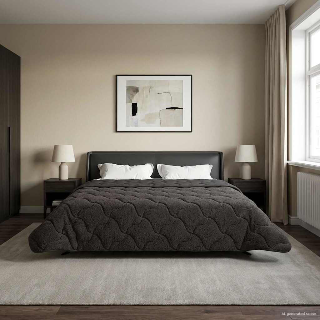 Piumone Invernale 220 x 260 cm Inverno Antracite Traspirante