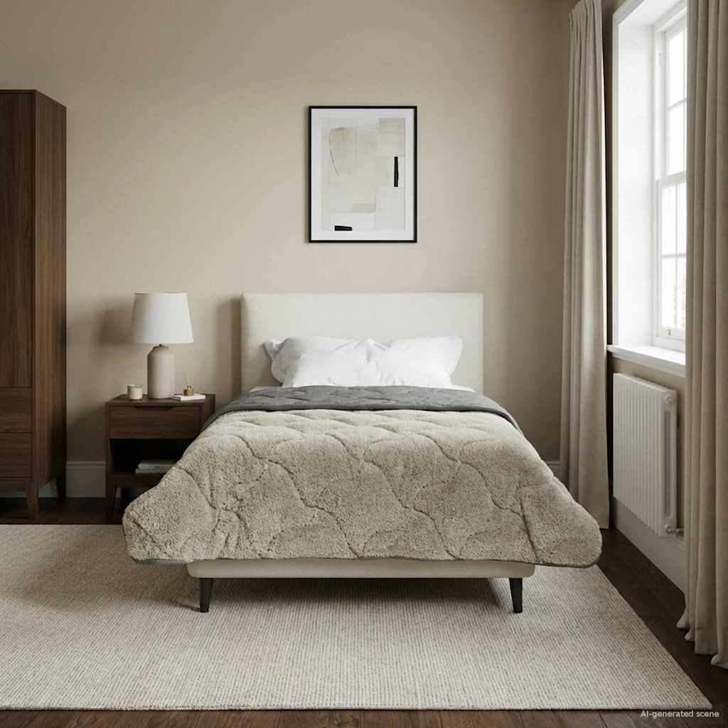 Piumone Invernale 140 x 220 cm Inverno Grigio chiaro Traspirante