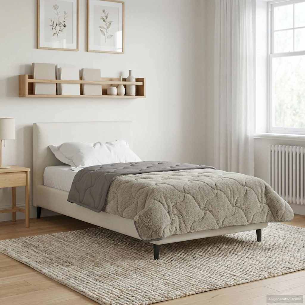 Piumone Invernale 155 x 200 cm Inverno Grigio chiaro Traspirante