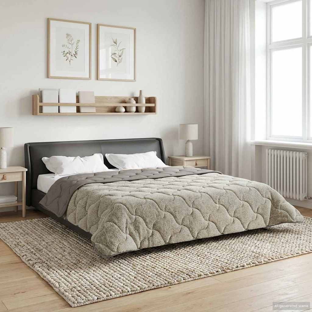 Piumone Invernale 200 x 200 cm Inverno Grigio chiaro Traspirante