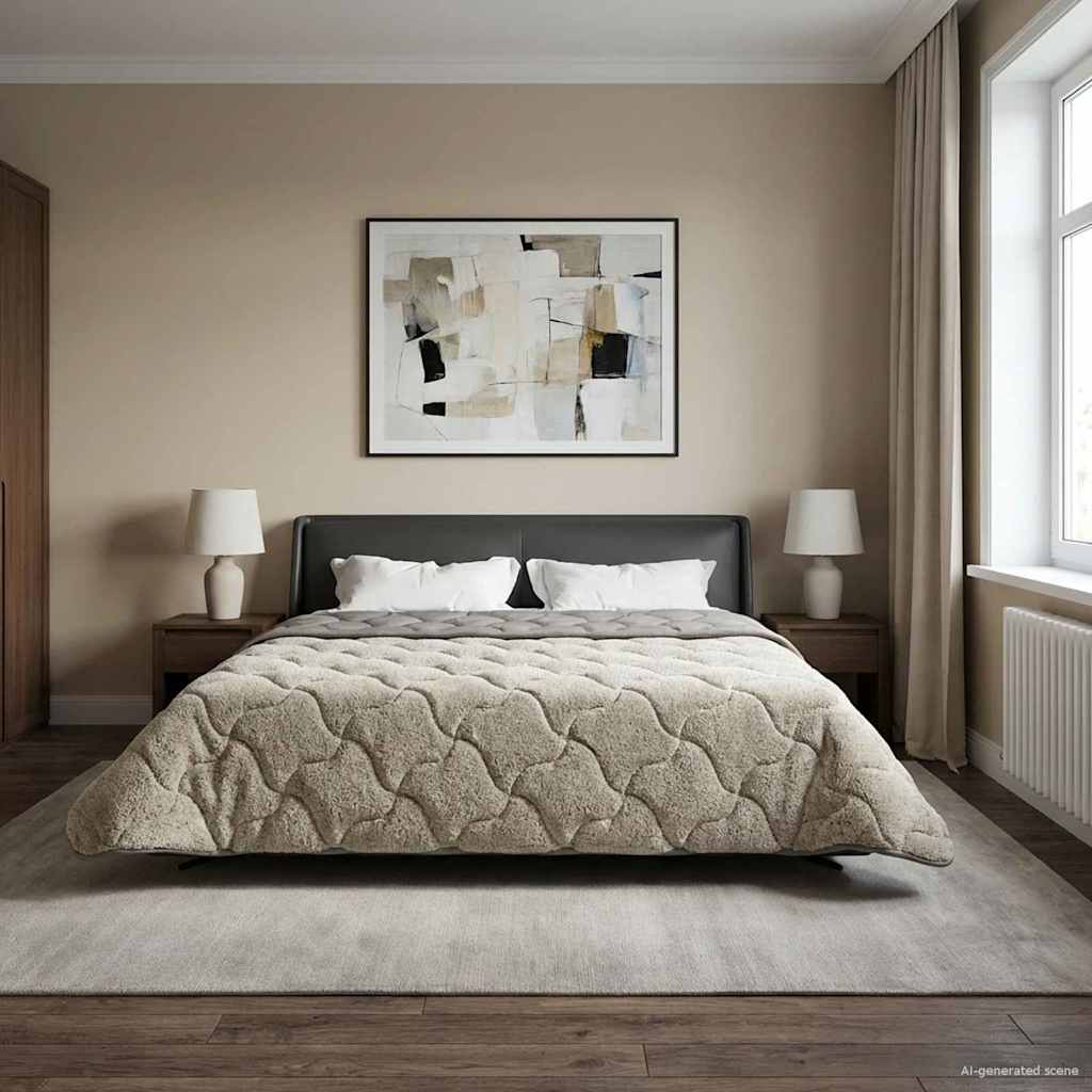 Piumone Invernale 200 x 200 cm Inverno Grigio chiaro Traspirante