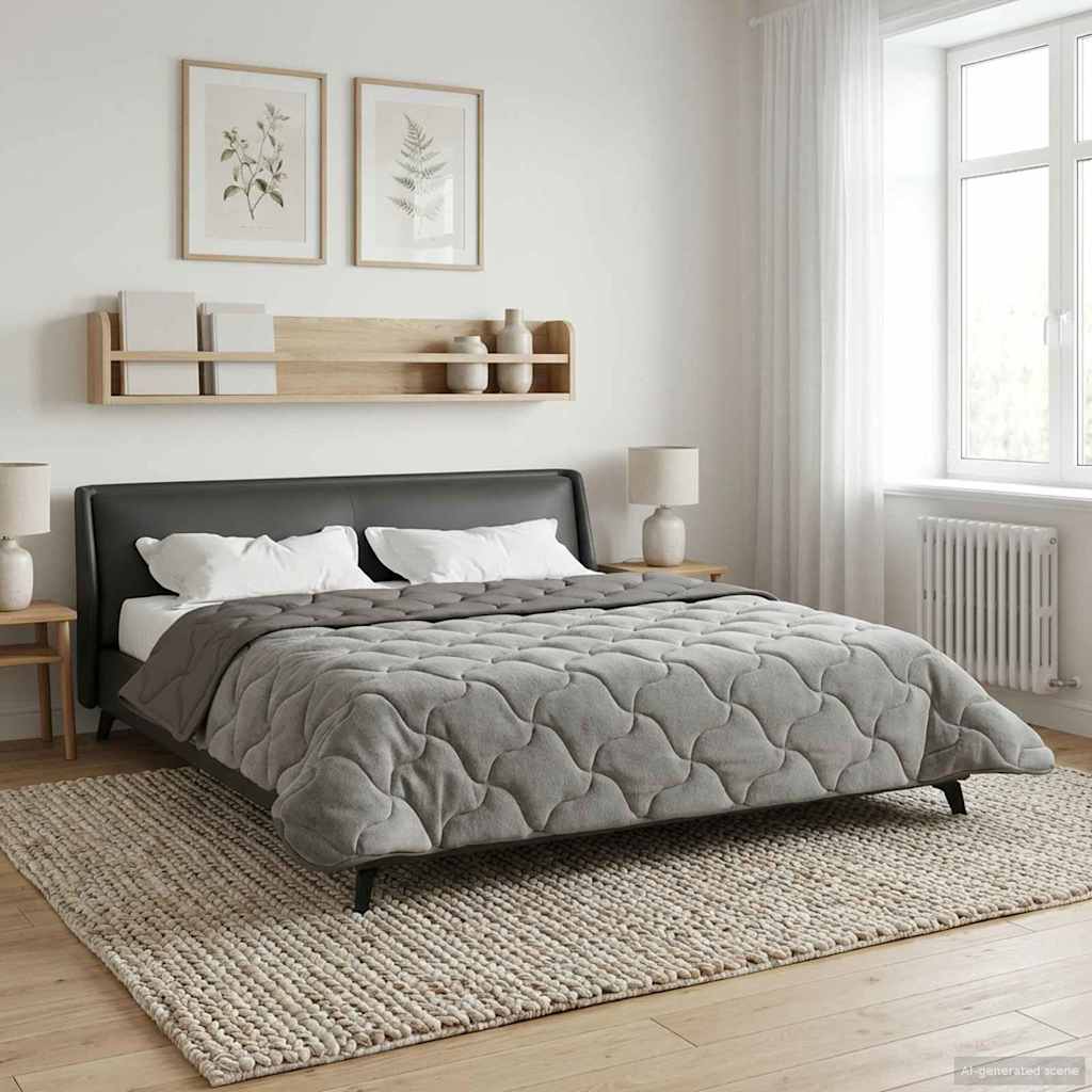 Piumone Invernale 200 x 240 cm Inverno Grigio chiaro Traspirante